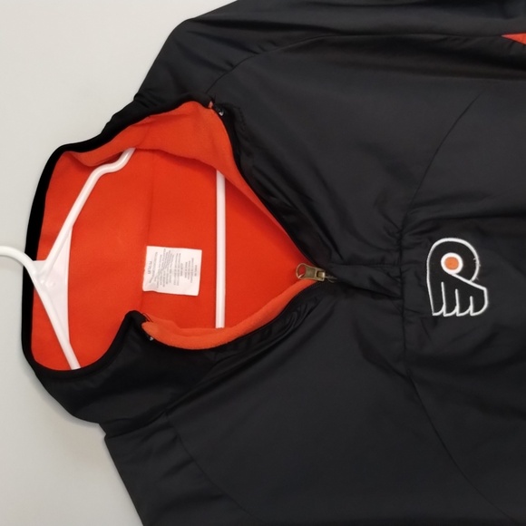 NHL Flyers Reversible 1/4 zip jacket M fleece windbreaker Philadelphia pullover - Picture 4 of 10